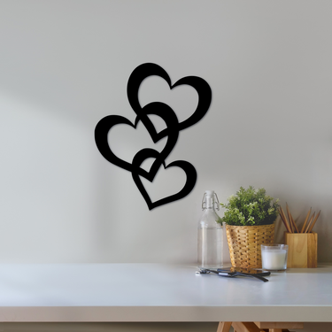 Three Hearts Stacked Sign